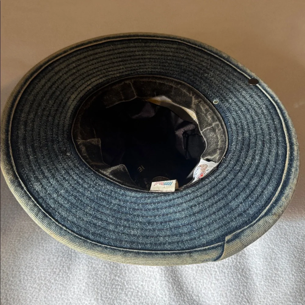Henschel Hatquarters USA denim hat with a stone/acid wash finish - Picture 6 of 7